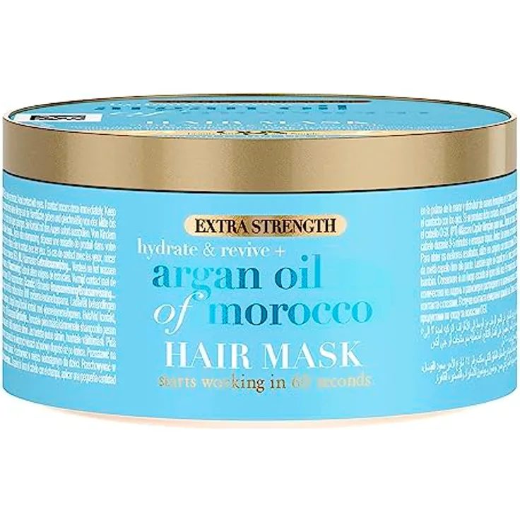 OGX Extra Strength Hydrate & Revive + Argan Oil of Morocco Hair Mask (300 ml), luxuriöse Haarmaske mit reichhaltigem Arganöl & Seidenproteinen
