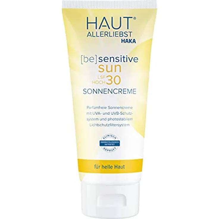 HAUTALLERLIEBST Sonnencreme LSF 30 Wasserfest, regeneriert, vegan, Parfümfrei, 100 ml