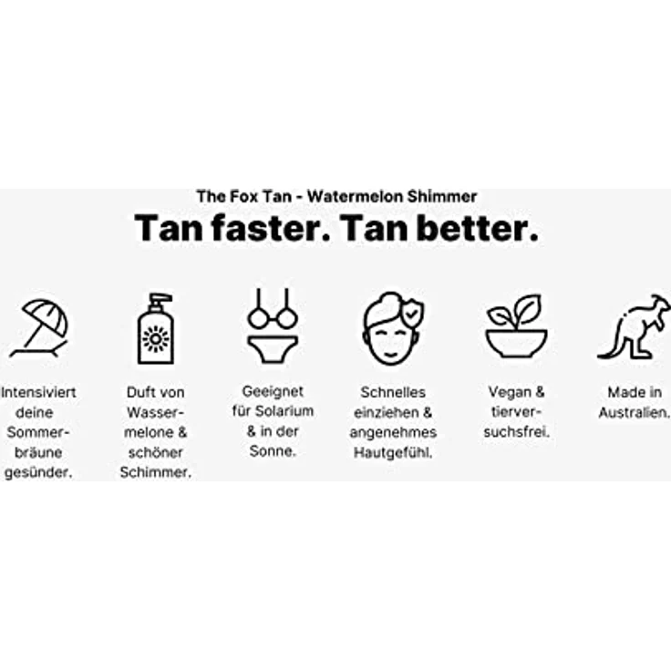 The Fox Tan - Rapid Watermelon Shimmer - Schimmernder Bräunungsbeschleuniger ohne Selbstbräuner, Bräunungsspray für Gesicht und Körper, für Sonne und Solarium, 120 ml – Bild 5