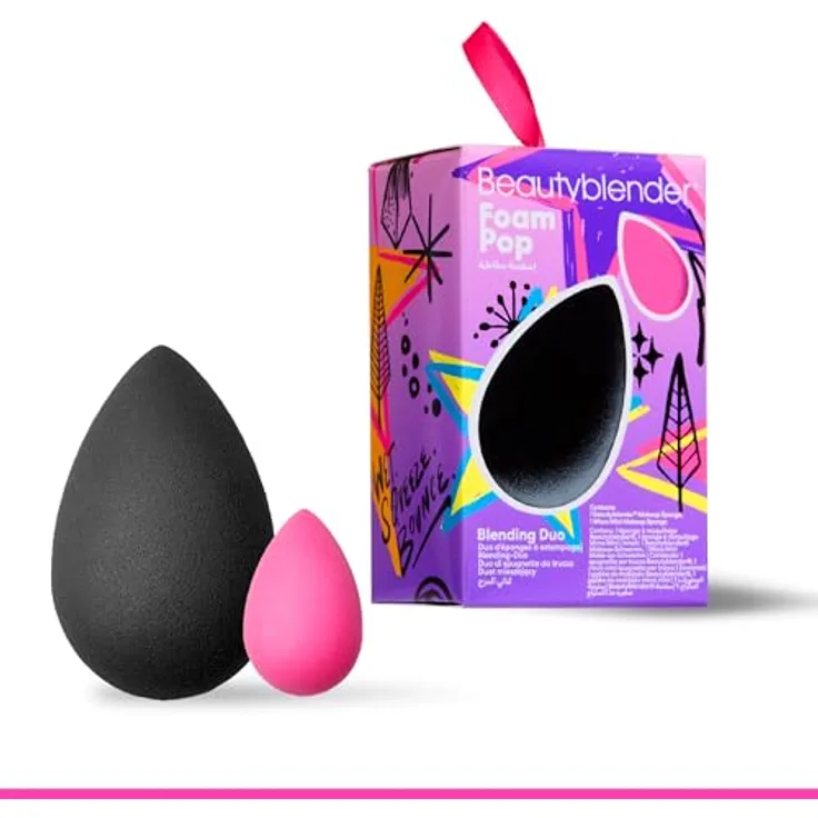 beautyblender Foam Pop Blending Duo, Make-up Schwamm Set mit Original Beautyblender und Micro Mini, latexfrei, wiederverwendbar, vegan