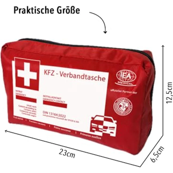 IEA Medical Erste-Hilfe-Set KFZ (45 Teile) | 2er Set, TÜV-zertifiziertes Auto Notfallset für PKW & Lkw, inklusive verständlichem Erste-Hilfe-Handbuch – Bild 4