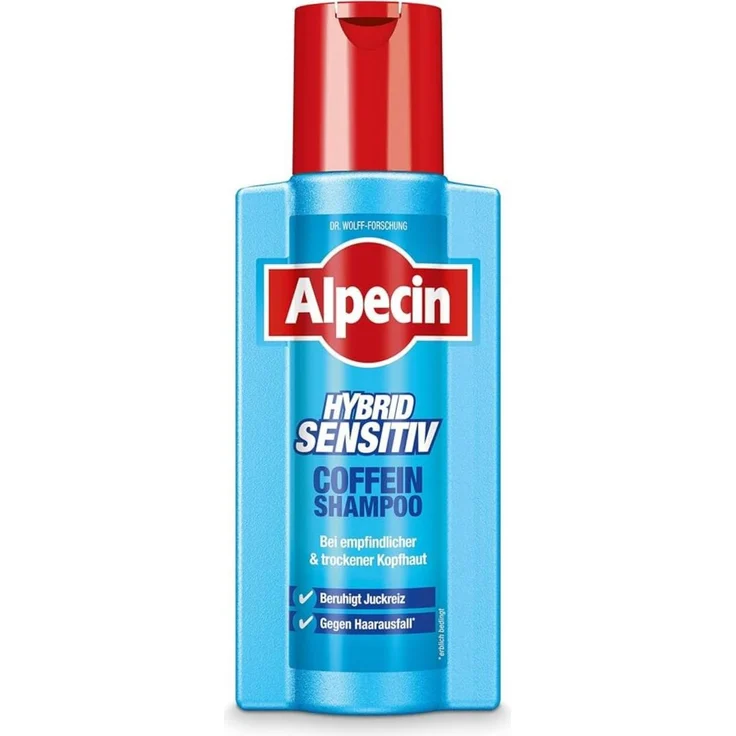 Alpecin Hybrid Sensitiv Coffein Shampoo 250 ml, beruhigende Reinigung für empfindliche Kopfhaut