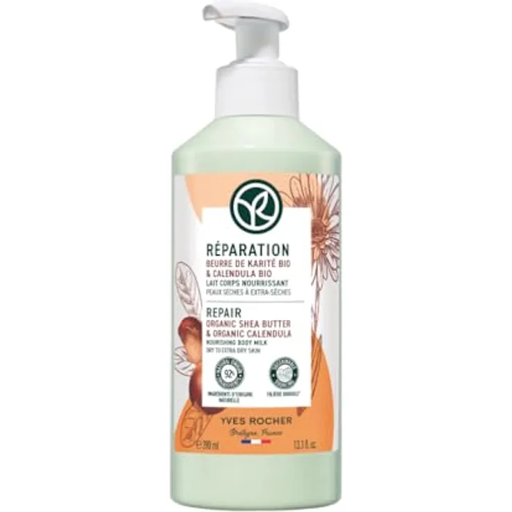 Yves Rocher PFLANZENPFLEGE KÖRPER Repair-Körpermilch 390 ml | reichhaltige Body Milk | repariert sehr trockene Haut & baut sie wieder auf