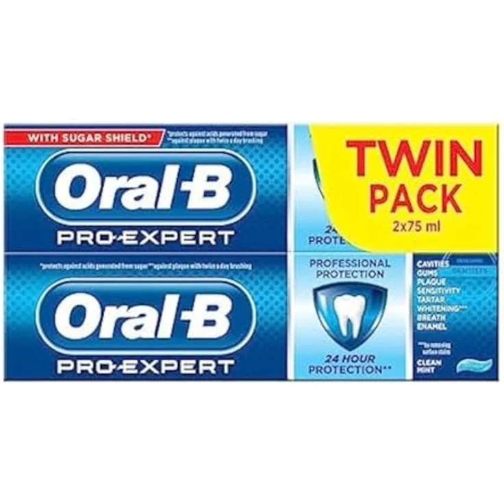 Oral-B Pro Expert Clean Mint Zahnpasta, 2 x 75 g - für gründliche Mundhygiene und frischen Atem