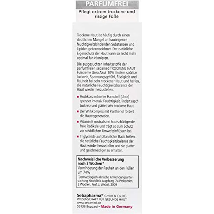 Sebamed Trockene Haut Parfümfrei Fußcreme Urea10% 100 ml  – Bild 3
