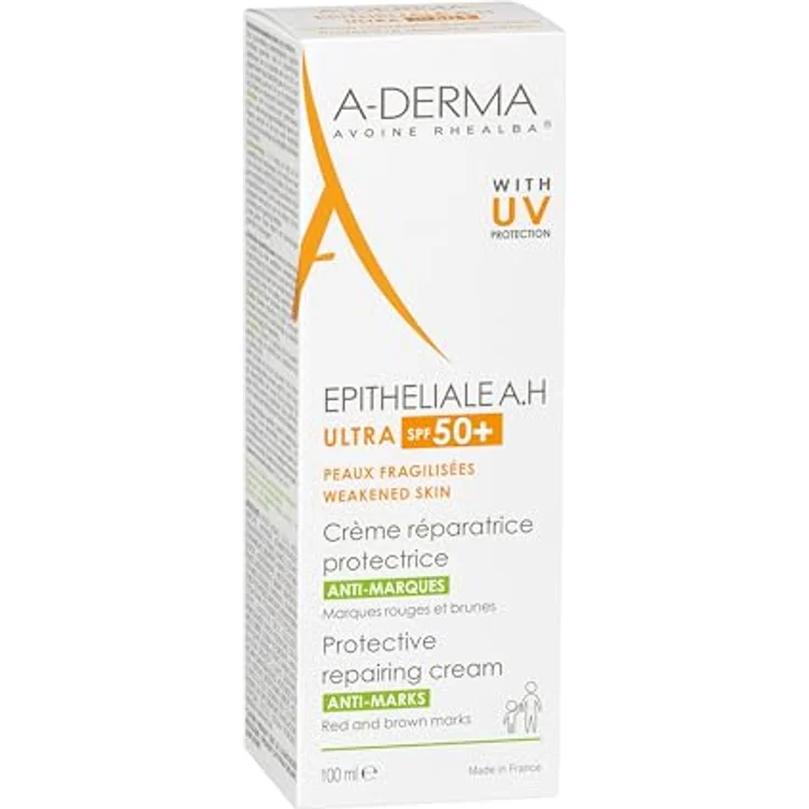 A-Derma Epithelialea.H Ultra Soothing Repairing Cream SPF50, 100 ml, schützend gegen UV-Strahlung, dermatologisch getestet, nicht parfümiert – Bild 3