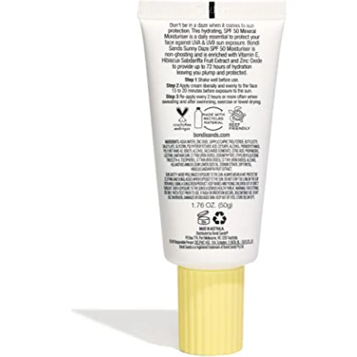 Bondi Sands - Sunny Daze SPF 50 Moisturiser - Mineralische Sonnencreme fürs Gesicht, physikalischer Sonnenschutz mit LSF 50, für empfindliche Haut, feuchtigkeitsspendend, 50g – Bild 2