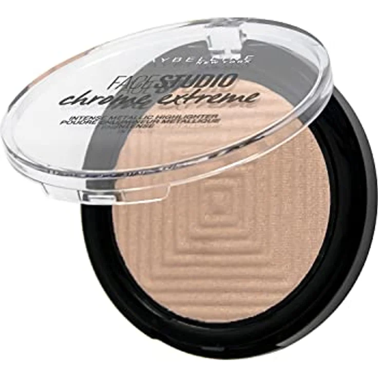 Maybelline New York Master Chrome Metallic Highlighter, Nr. 300 Sandstone Shimmer, 6 g - Intensiver, warm glänzender Puder-Highlighter mit metallischen Farbperlen – Bild 2