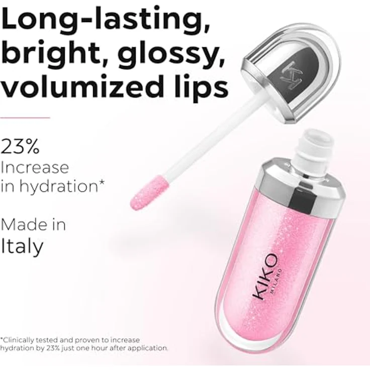 KIKO Milano 3D Hydra Hydratisierendes Lipgloss, hochglänzend, Farbton 13 Fire Red, 6.5 ml, feuchtigkeitsspendend und glättend – Bild 5