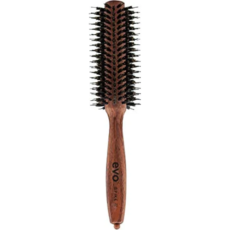 Evo spike nylon pin bristle radial brush 22mm I Stylingbürste mit natürlichen Wildschweinborsten für schnelles und einfaches föhnen I Haarbürste Damen, Herren I aus zertifiziertem Holz hergestellt