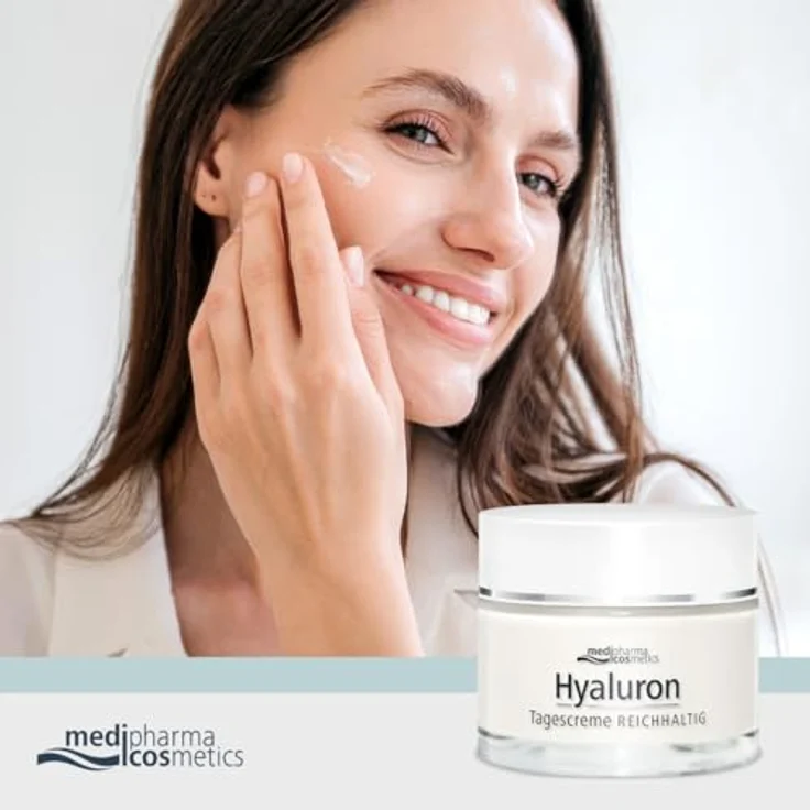 Medipharma Cosmetics Hyaluron Tagescreme Reichhaltig, Gesichtscreme mit Anti-Aging-Effekt für empfindliche Haut, 50 ml – Bild 2