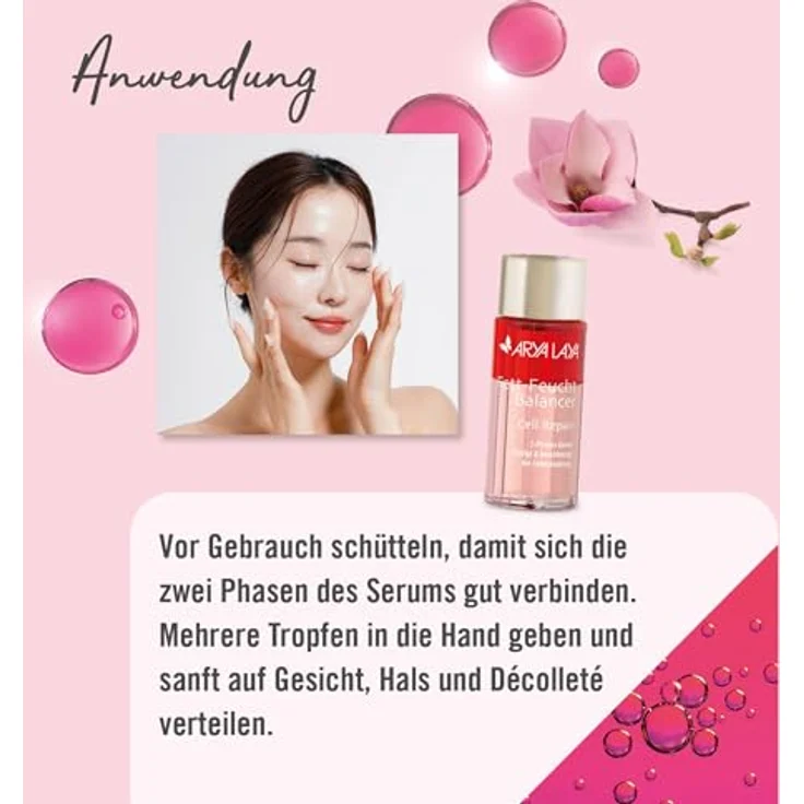 ARYA LAYA Fett-Feucht Balancer Cell Repair Serum, 50 ml – Anti-Aging Effekt, beruhigend, ideal bei Rosacea – Bild 3