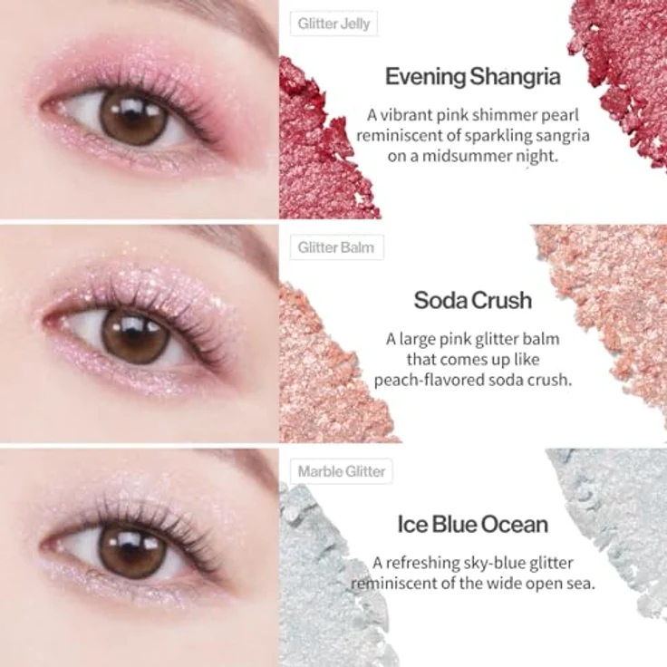 Unleashia Glitterpedia Eye Palette, Lidschattenpalette Farbton No.7 All of Peach Ade, 6.2 g mit intensiver Pigmentierung und Glitzereffekt – Bild 7