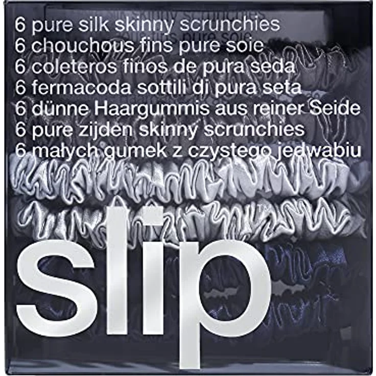 Slip Dünne Haargummis Aus Reiner Seide schwarz, silber, blau – Bild 8