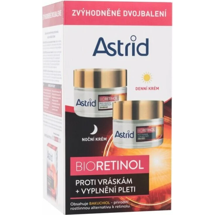 PADU Bioretinol Astrid 50ml, Gesichtscreme zur Faltenreduktion und Hautbarrierestärkung, 2x50 ml Set
