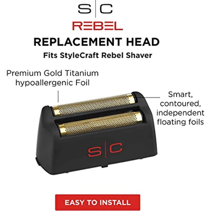 Stylecraft Shaver Rebel, Haarschneider mit Gold-Titan-Folien und 11.000 U/min. in Elegantes Schwarz – Bild 7