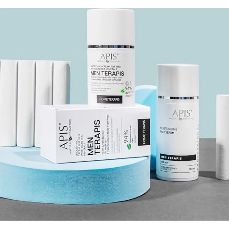 Apis Natural Cosmetics Professionelle Herren Glättungs- und Beruhigungs-Gesichtscreme, 50ml - Intensive Regeneration, Mineralien aus dem Toten Meer, Hyaluronsäure und Baobaböl для trockene, reife Männerhaut – Bild 5