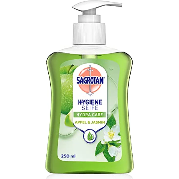 Sagrotan Handseife Grüner Apfel und Jasminblüte – Hygienische Flüssigseife – 1 x 250 ml Seifenspender – Bild 1