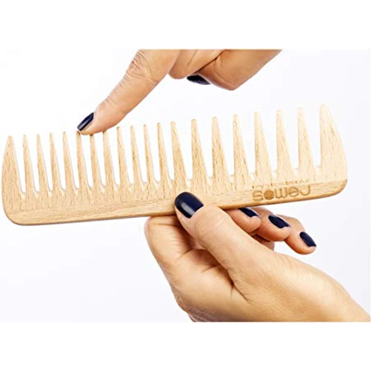remos professional body care REMOS Haarkamm aus heimischem Buchenholz, 18 cm mit grob/mittlerer Zahnung, langlebig und antistatisch – Bild 5