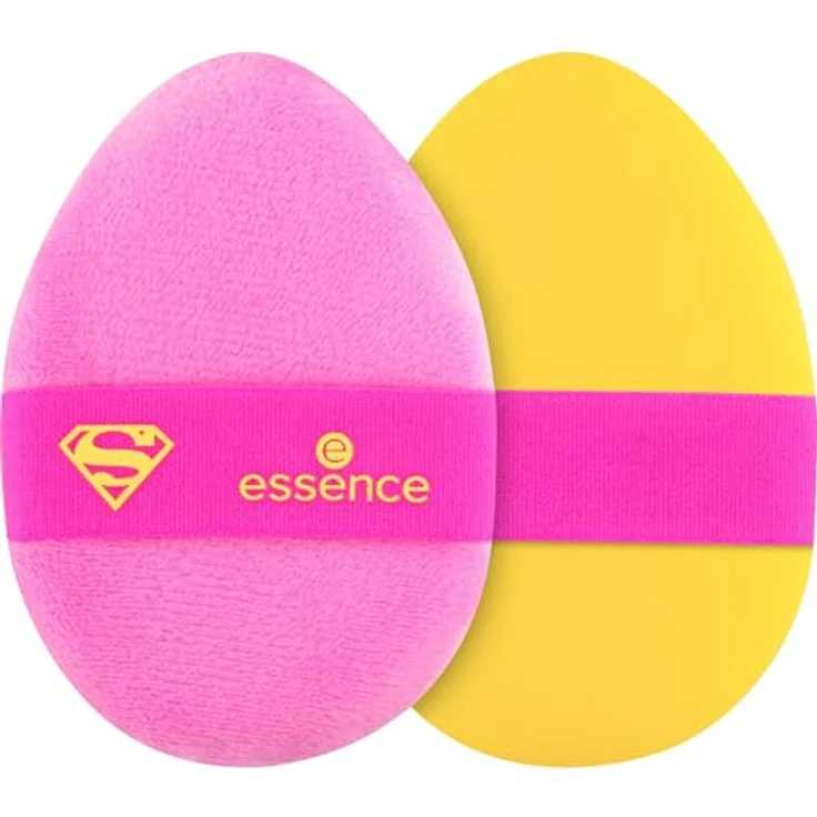 essence Superman Double-Sided Powder Puff, veganes Make-up Schwämmchen, nanopartikel-frei, 1er Pack (1 Stück) – Bild 1