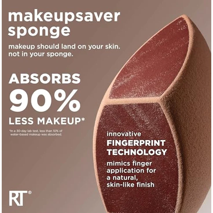 Real Techniques Makeupsaver Schwamm + Pinsel Trio, Make-up Blending Schwamm & Pinsel für flüssige & Cremeformulierungen, imitiert Fingeranwendung & reduziert Make-up-Abfall, tierversuchsfrei & – Bild 4