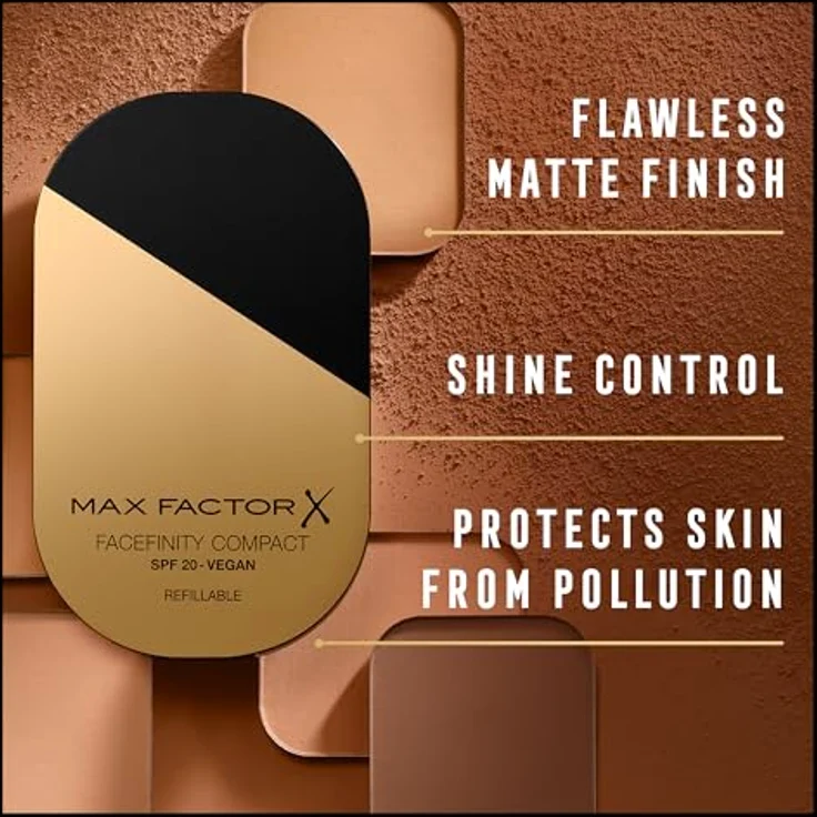 Max Factor Facefinity Refillable, mattierendes Kompakt-Make-up mit SPF 20, 003 Natural Rose, 10 g – Bild 3