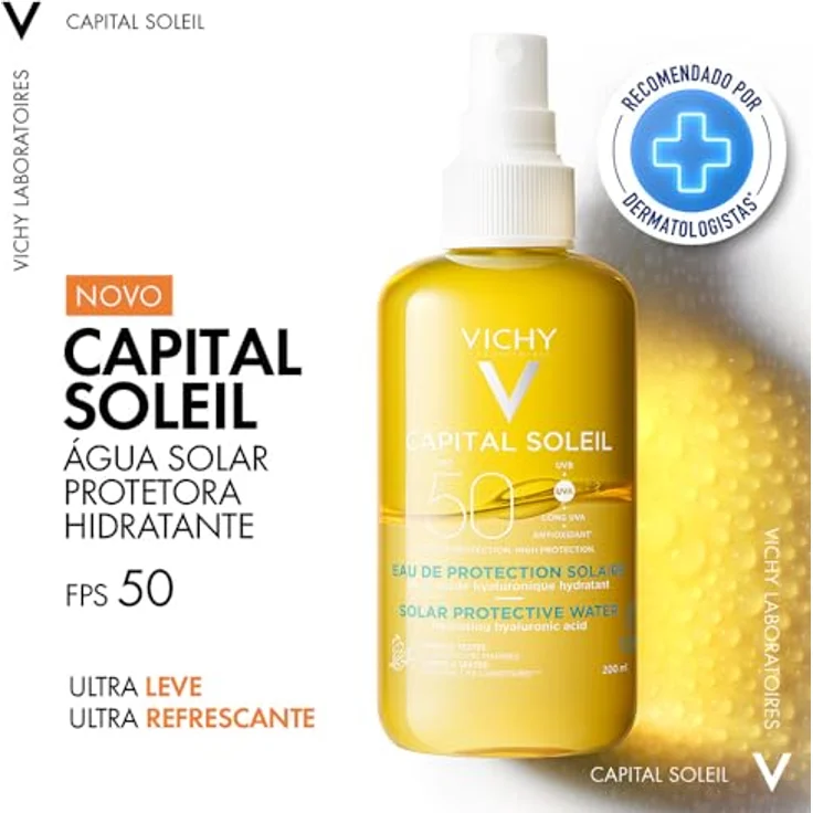 Vichy Capital Soleil Eau de Protection Solaire Spray LSF50, hoher Schutz für den Körper mit Hyaluron 200 ml – Bild 2