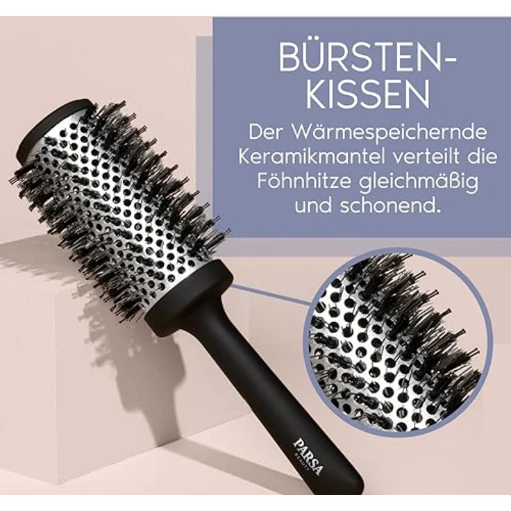 PARSA Beauty Professional Wirkstoffbürste Lotus + Zink (Volumen Rundbürste 44mm) – Glanz und Volumen für lockiges und langes Haar – Bild 5