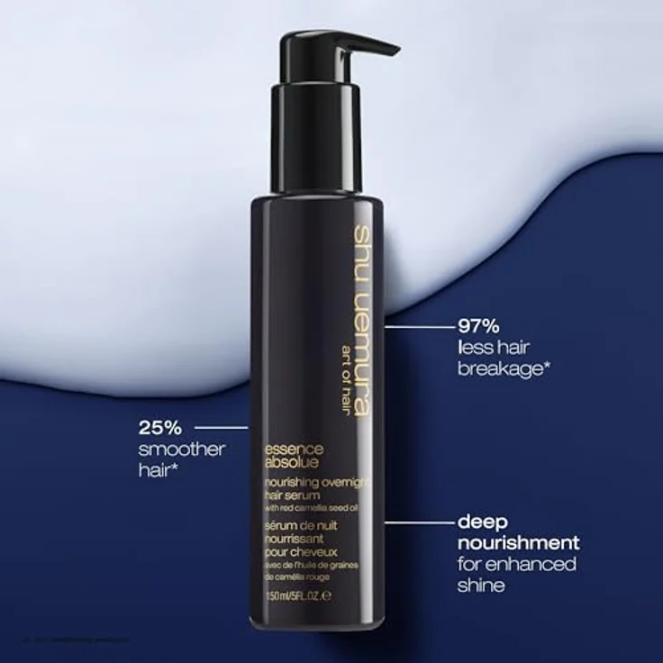 Shu Uemura Essence Absolue Overnight Serum, Bändigendes Haaröl, Kamilienöl, Anti-Frizz, 150 ml – Bild 3