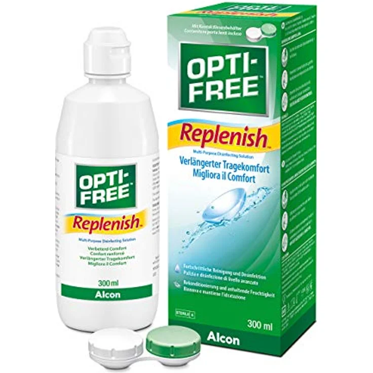 Opti-Free Replenish Kontaktlinsen-Pflegemittel, 300 ml Flasche für unbeschwerten Tragekomfort, geeignet für alle weichen Kontaktlinsen – Bild 3