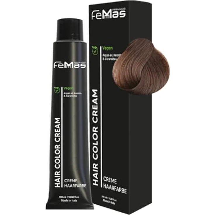 Femmas Premium Haarfarbe FemMas Hair Color Cream, 100ml – Intensive Farben mit Arganöl & Keratin, 100% Grauabdeckung