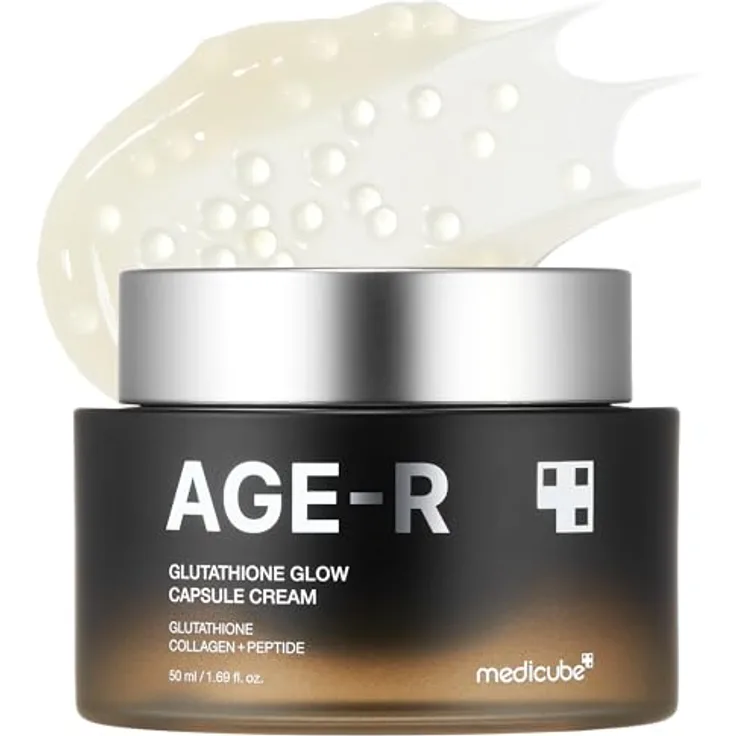 Medicube Age R Glutathione Glow Capsule Cream, Anti-Aging Gesichtscreme mit Glutathion, 50ml für strahlenden Teint und verbesserte Elastizität