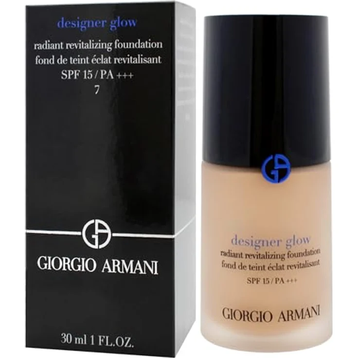 Armani Designer Glow Foundation, verjüngendes und aufhellendes Make-up mit SPF 15, Farbton 7, 30 ml – Bild 4