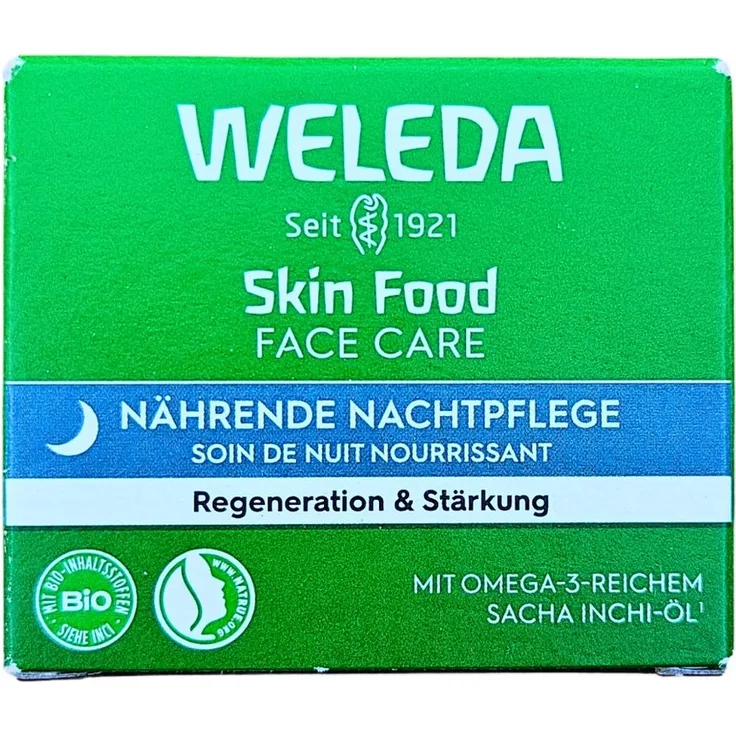 WELEDA Skin Food Nachtcreme, Nährende Nachtpflege zur Regeneration & Stärkung, 30 ml