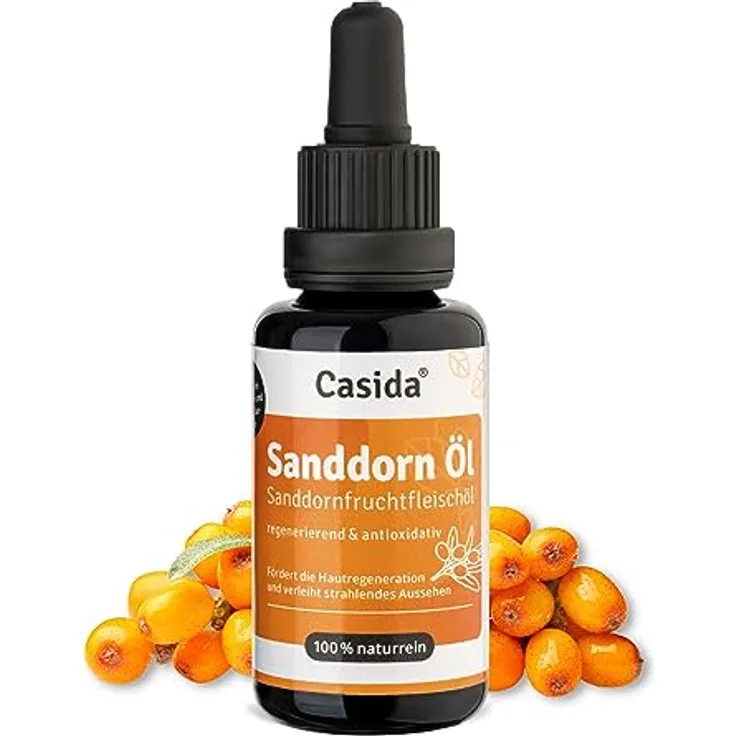 Casida Sanddornöl Sanddornfruchtfleischöl ätherisch, revitalisierendes Gesichtsserum, 30 ml