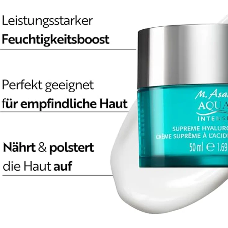 M. Asam Aqua Intense Supreme Hyaluron Cream (50ml) - Parfümfreie Feuchtigkeitscreme, Gesichtscreme Für Sensible & Trockene Haut, Vegan – Bild 2