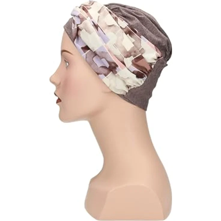 Lofty Turban Nora, stilvoller Damen-Turban aus 95 % Viskose und 5 % Elasthan, hautfreundlich und weich, ideal bei Haarausfall, modisches Muster – Bild 4