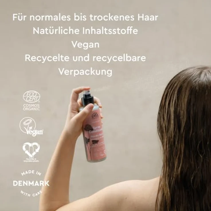Urtekram Nordic Berry Spray-Conditioner, Leave-in Pflegespray für normales bis trockenes Haar mit Chia, Aloe Vera & Moltebeere, vegan, 250 ml – Bild 3