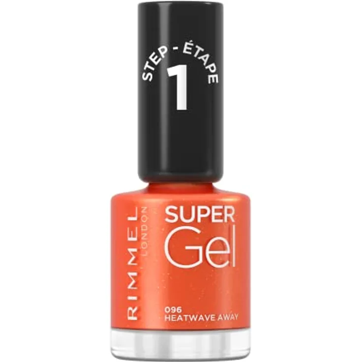 Rimmel London Super Gel Nagellack, 96 Heatwave Away, 12 ml - Gel-Nagellack mit Hochglanz-Effekt, Einfache Anwendung, Langanhaltender Hochglanz