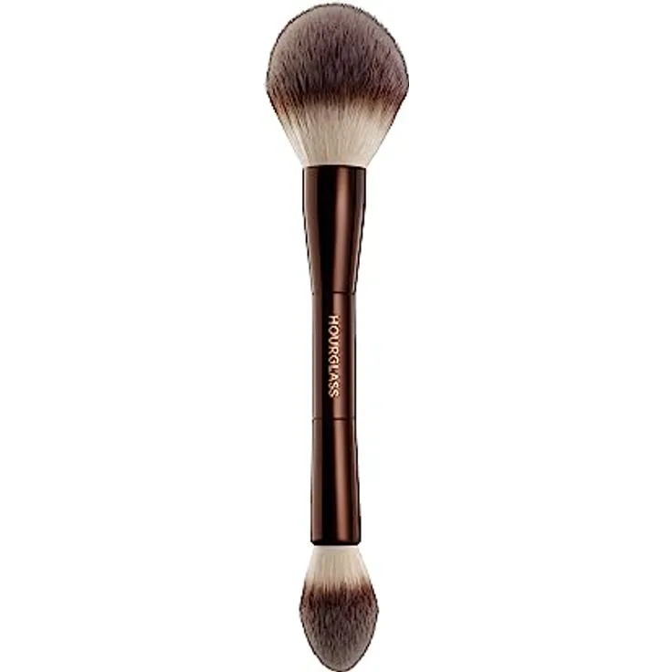 HOURGLASS Veil Powder Brush, doppelseitiger Puderpinsel mit ultraweichen Taklon-Borsten für ein perfektioniertes Teint-Finish