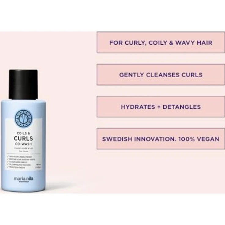 Maria Nila - Coils & Curls Co-Wash, 100 ml - Feuchtigkeitsspendendes und entwirrendes 2-in-1 Shampoo-Conditioner - Zur Stärkung von Wellen und Locken - Vegan & Tierfreundlich - Reisegröße – Bild 2