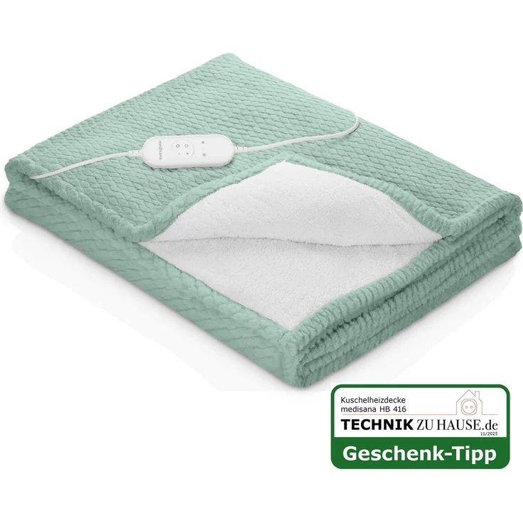 Medisana HB 417, Kuschelheizdecke salbeigrün, 180 x 130 cm, 120 Watt, maschinenwaschbar