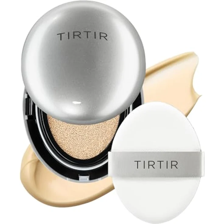 TIRTIR Mask Fit Aura Cushion, feuchtigkeitsspendendes Make-up im Schwamm, Farbton 21W Natural Ivory, 18 g, mit Hyaluronsäure und hervorragender Abdeckung – Bild 1