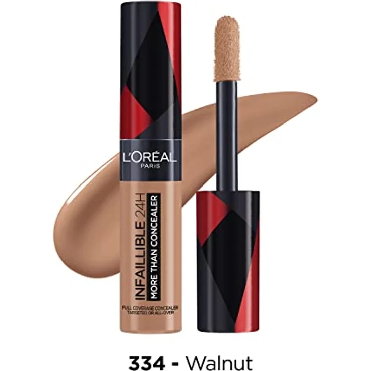 L'Oréal Paris Concealer zum Abdecken und Auffrischen, Für ein deckendes Finish und bis zu 16H Halt, Infaillible More Than Concealer, Farbe: 334 Walnut, 11 ml – Bild 2