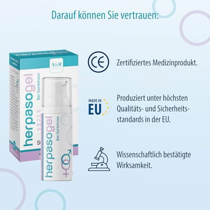 Evolsin Herpasogel bei Gürtelrose, medizinisches Gel zur Hautregeneration mit Hyaluronsäure, 50 ml – Bild 8