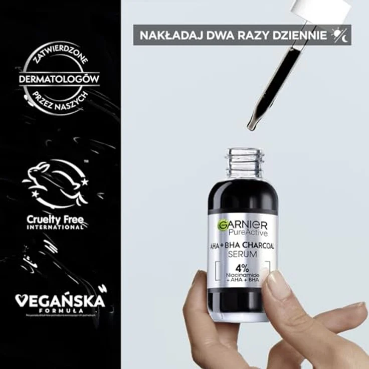 Garnier Reines Leder Serum gegen Unvollkommenheiten mit AHA, BHA und Kohlenstoff, 30ml - Akne neigende Haut, 40% recycelte Materialien – Bild 5