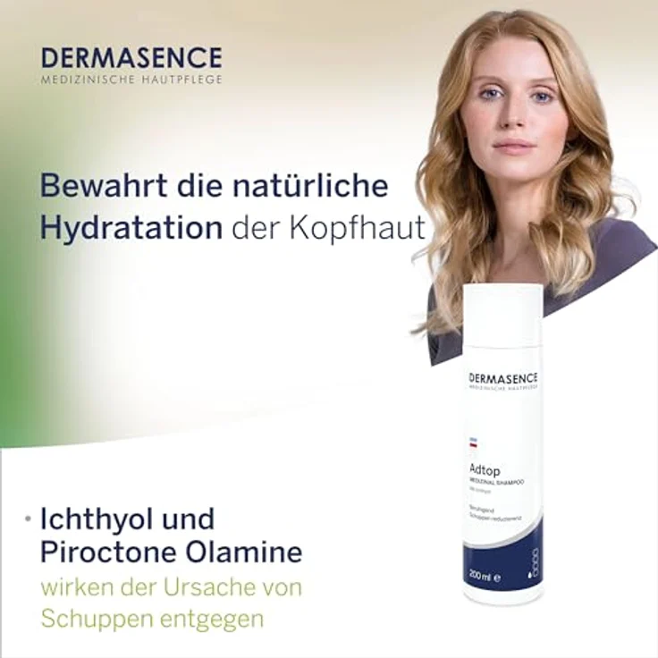 DERMASENCE Adtop Medizinal Shampoo, 200 ml - Mildes Anti-Schuppen Shampoo für trockene Kopfhaut – Bild 4