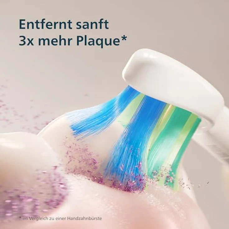Philips Sonicare HX4021/01, Elektrische Zahnbürste mit 3-facher Plaque-Entfernung, weiß – Bild 3