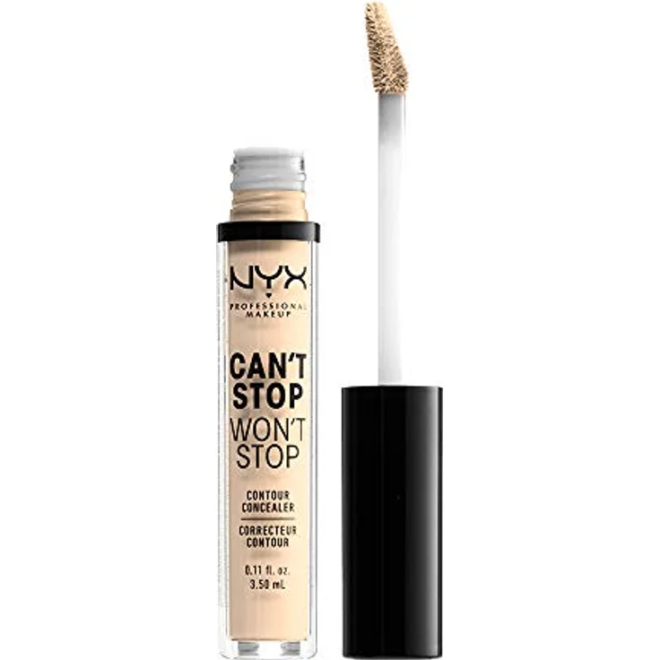 NYX Professional Makeup Can't Stop Won't Stop Contour Concealer - wasserfester flüssiger Abdeckstift, Kaschieren & Highlighten, 3, 5 ml, CSWSC01 Pale – Bild 1