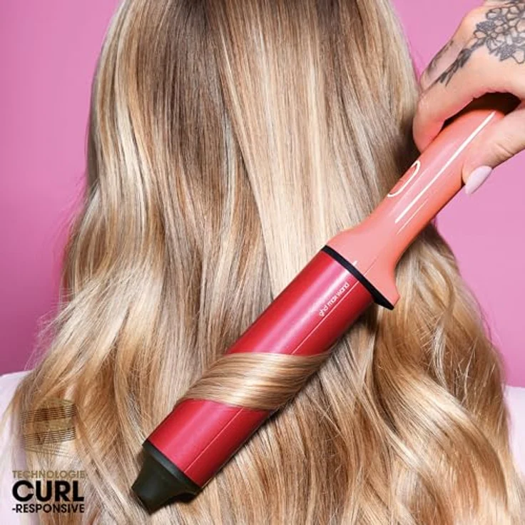 ghd chronos curve max Lockenstab in Candy Coral, 38mm Durchmesser für langanhaltende Wellen, inkl. Hitzeschutz-Etui und Styling-Handschuh – Bild 5
